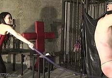 i submit to dominant asian mistress saran in bondage with feet smoking and cbt