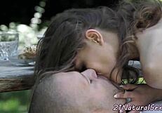 i licked her pussy then she rode my cock outdoors