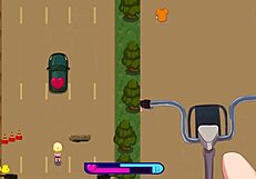 Riding to Bounce City Pornplay Hentai Sex Game Ep 1 Exhibitionist Girl Riding Dildo on Her Bike