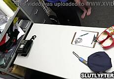 Shoplifter Mira Monroe bangs hot for sorority respect in office