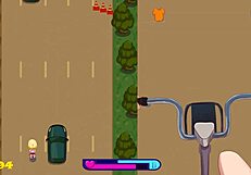 Riding to Bounce City Pornplay Hentai Sex Game Ep 1 Exhibitionist Girl Riding Dildo on Her Bike