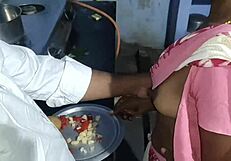 Real couple in Indian village kitchen homemade video