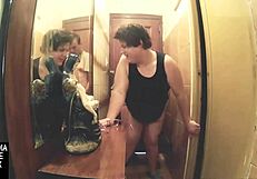 Intense Fucking Fat Amateur Between Walls With Big Ass Cumshot