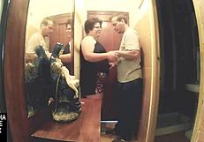 Intense Fucking Fat Amateur Between Walls With Big Ass Cumshot