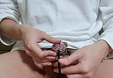 Korslaveman cums with urethra toys