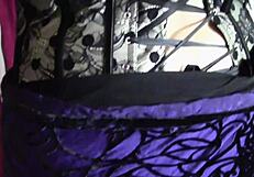 Blindfolded Big Teen Laura in Fishnets and Corset Gets Body Worshipped