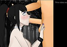 konashion emo girl takes cock deep in throat suggestively