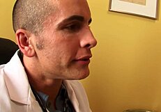 Blonde babe complains to doctor about rough boss