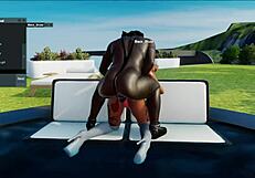 Blonde Muscular Bodybuilder With Big Tits Deepthroats Handsome Black Bull's Monster Cock For Creampie In Addicted To BBC 7