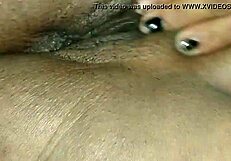 Sexy latina wife masturbates her fat pussy until wet