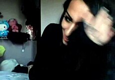 gorgeous transsexual shemale craves cock sucking during web chat on webcam part 2