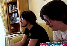 Man, I’m so nervous, givin’ bjs to these two nerds as a curvy blonde, didn’t expect this at castin’!