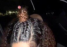 met a fan outside, sucked his big black cock eagerly