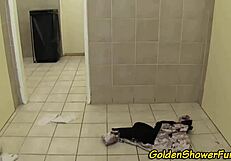 watersports action with lesbians fingering each other in heels