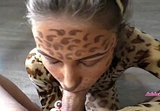 cute teen sucks husbands huge cock in pov