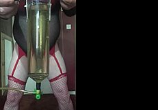 bisexual crossdresser shyly fills himself up in homemade video part 1