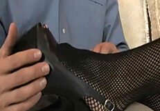 The bad ass babe explores her foot fetish with sucking and ass play