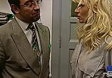 Léa Martini, submissive blonde, gets fucked in prison threesome.