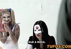 हार्ले क्विन और कटाना की भाप वाली लेसीबियन चुदाई