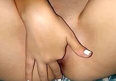 sweet girl explores her body with gentle touches in homemade video