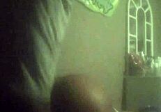 Sexy ebony babe rides big black cock passionately.