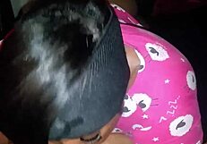 Feeling The Passion In This Sloppy Ebony Blowjob With A Big Black Cock At Bedtime