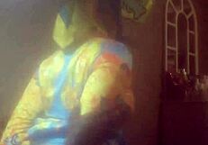 Sexy ebony babe rides big black cock passionately.