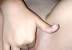 sweet girl explores her body with gentle touches in homemade video