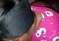 Feeling The Passion In This Sloppy Ebony Blowjob With A Big Black Cock At Bedtime