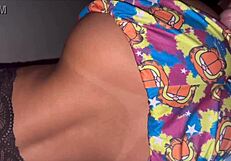 stepdaughter ignores stepdad banging her sideways hard!