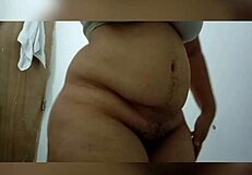 milf intensely masturbates showing tits and ass to neighbor