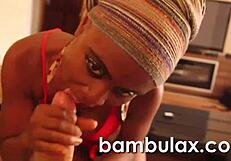 real african ebony teen blowjob cum in mouth