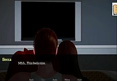 In my new 3D family game, the redhead teen explores big tits and ass