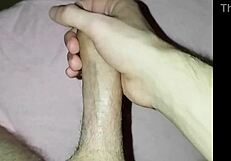 Young 18+ guy masturbates cock in solo play