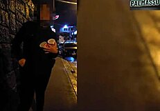 Teen waits for boyfriend in store, stranger convinces her to record. Condom breaks inside.