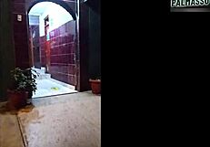 Teen waits for boyfriend in store, stranger convinces her to record. Condom breaks inside.