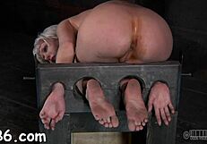 bound slut gets dominated with cock spanking