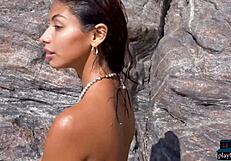i can't believe tiny mexican teen carolina reyes stripped bare on the beach. so hot!
