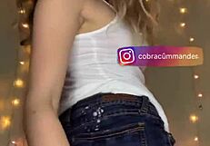 Hot russian babe dancing with downblouse revealing big tits