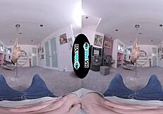 i got a blowjob from a big cock brunette in vr, cummin on her face.