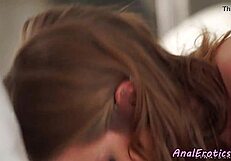 Wow! Small-tits glam babe takes it deep anally!