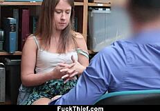 SHY TEEN 18+ GETS BENT OVER IN GARAGE, CAUGHT BY COP WHO PUNISHES HER WITH BIG COCK DOGGYSTYLE