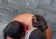 Brunette Amateur Fucked While Washing Clothes by Black Guy