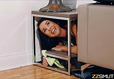 stuck babysitter banged hard doggystyle by group in wild taboo scene