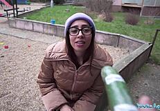 Hey Ale Danger, show us how deep you can throat that huge cock in public