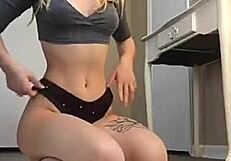 Beautiful brunette teen masturbates on webcam in gay fetish solo