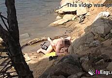 Redhead Jade Nymph Caught Fucking by the Lake!