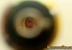 fully clothed babe pisses while teasing in stockings. her hardcore fetish unfolds.