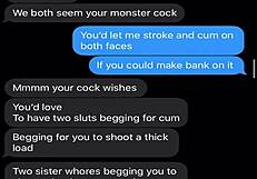 Wife sexting about threesome with big cock monster and cheating taboo