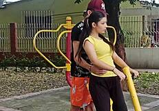 My Colombian stepsister teaching exercise, then wild sex?